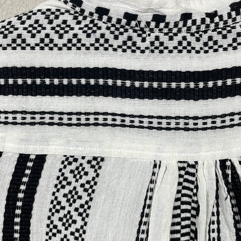 New Elan Cotton Cover Up Babydoll Mini Dress Swim Resort Black White Sz XS - Picture 14 of 15